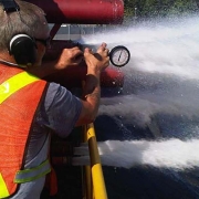 roy performing flow test